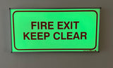 SABS Fire Exit, Keep Clear photoluminescent (glow in the dark) sign (F45)