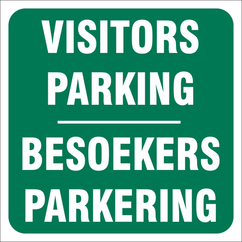 Visitors Parking - 2 Languages safety sign (IN17)