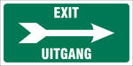 Exit right - 2 Languages safety sign  (IN24)