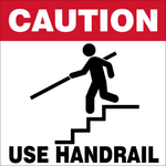 Caution : use handrail safety sign (IN38)