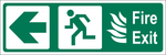 Arrow Left, Running man left with Fire Exit safety sign (IN44L)