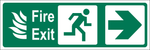Arrow Right, Running man right with Fire Exit safety sign (IN44R)