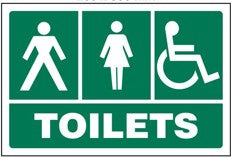 Male - Female - Wheelchair accessible Toilets safety sign (M007)