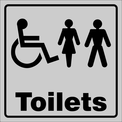 Wheelchair Accessible, Male and Female Toilets safety sign (T8)