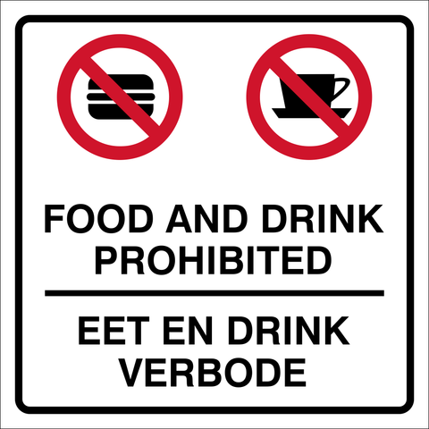 Food and Drink Prohibited safety sign (M086)