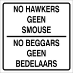 No Hawkers, Geen smouse safety sign (M088)