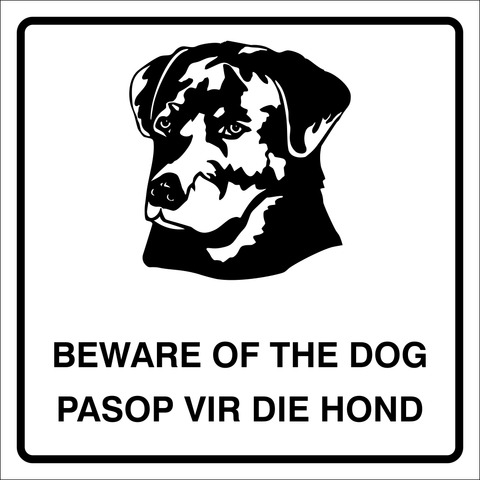 Beware of the Dog safety sign - 2 languages (M097)