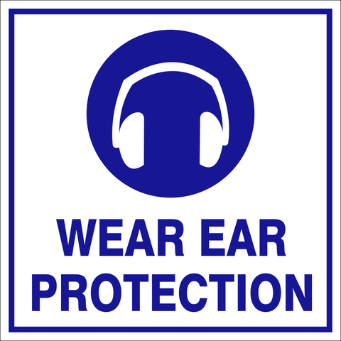 Wear ear protection safety sign (M11)