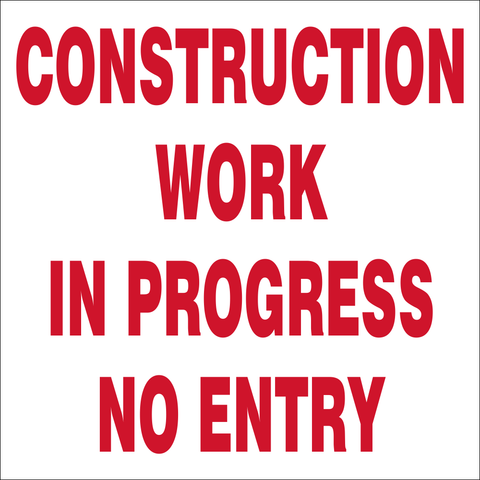 Construction work in progress safety sign (M126)
