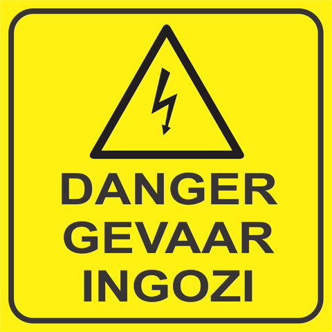 Danger - Gevaar - Ingozi safety sign (M131)