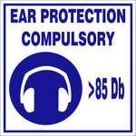 Ear protection compulsory safety sign (M2)