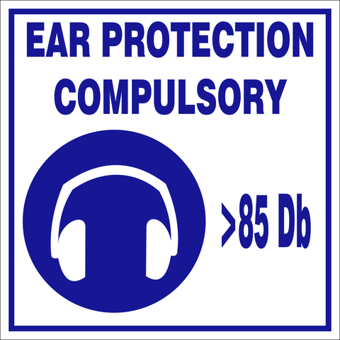 Ear protection compulsory safety sign (M2)