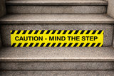 Caution Mind the Step Safety Sticker – Matt Laminated Warning Label (MTS1)