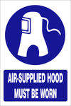 Air-supplied hood must be worn safety sign (MV011A)