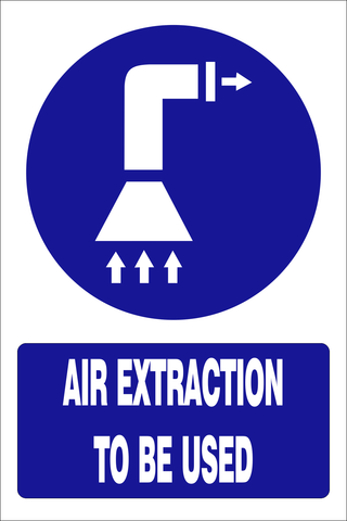 Air extraction to be used safety sign (MV013 A)