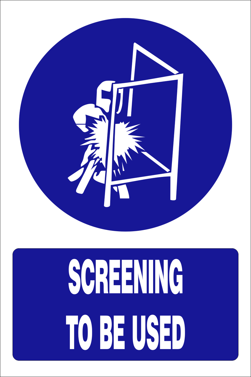 Screening to be used safety sign (MV015A) | Safety Sign Online