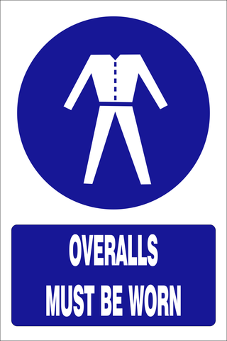 Overalls must be worn safety sign (MV020 A)