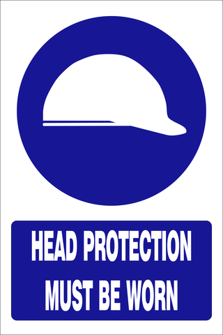 Head protection must be worn safety sign (MV003 A)