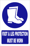 Foot and leg protection must be worn safety sign (MV006 A)