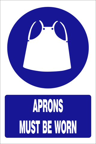 Aprons must be worn safety sign (MV009A)