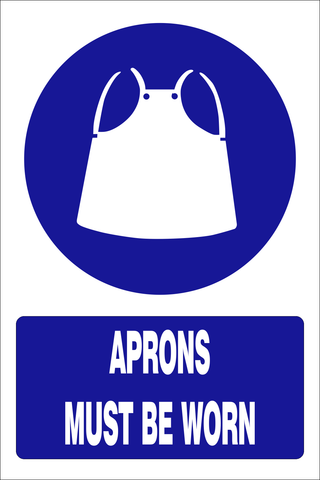 Aprons must be worn safety sign (MV009 A)