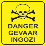 Danger, Gevaar, Ingozi safety sign (MV43)