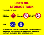 Used Oil storage tank safety sticker (MI38)
