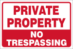 Private property no trespassing safety sign (NE018)