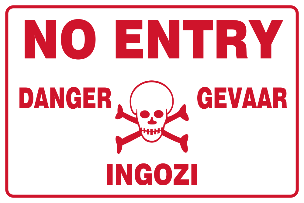 Danger - Gevaar - Ingozi safety sign (M131) | Safety Sign Online