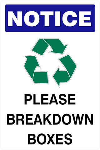 Notice : Recycle cardboard boxes safety sign (NOT030)