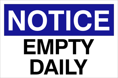 Notice : Empty daily safety sign (NOT040)
