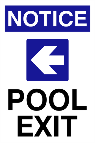 Notice Pool exit safety sign  (NOT050)