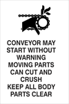 Conveyor may start without warning (NOT075)