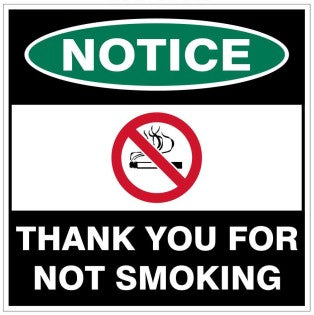 Cartello In Lamiera 'Thank You For Not Smoking' 20x30 Cm – Vintage Per Interni/Esterni – Decorazione Per Casa, Ufficio, Bar - 2