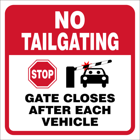 No Tailgating safety sign (P076)