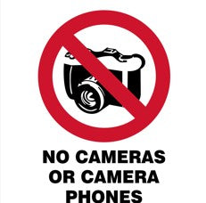 No Cameras or camera phones safety sign (P13)