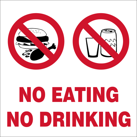 No eating or drinking safety sign (P46)