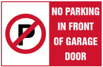 No Parking in front of Garage door safety sign (P53)