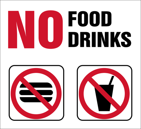 No Food or drinks safety sign (P55)