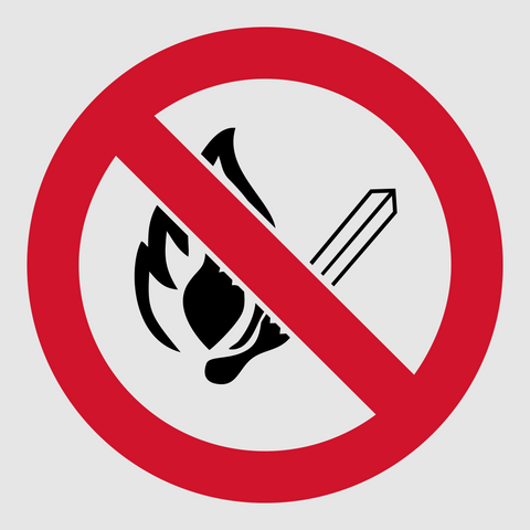 No Open Flames reflective safety sign (PV02REF)