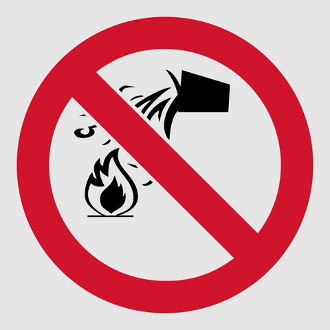 Do not use water as extinguishing agent reflective safety sign (PV04REF)