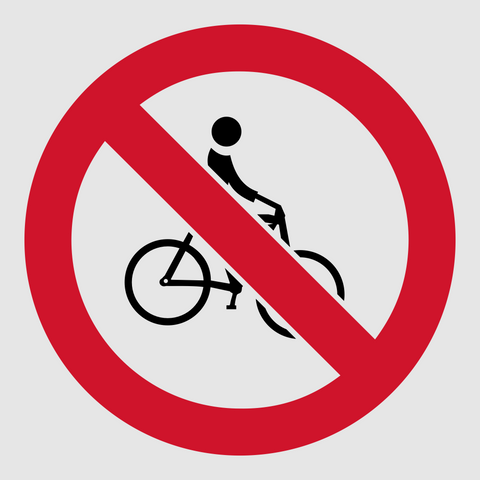 No Cycling reflective safety sign (PV07REF)