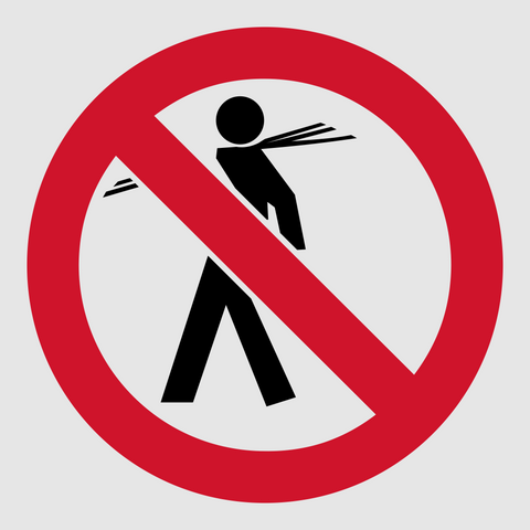 No Carrying of long material reflective safety sign (PV08REF)