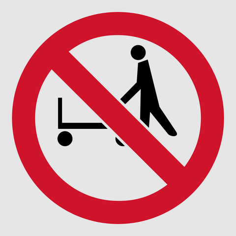 No Hand Trolleys reflective safety sign (PV09REF)