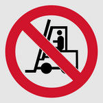 Tractors and forklifts prohibited reflective safety sign (PV10REF)