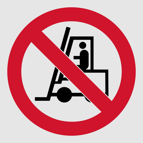 Tractors and forklifts prohibited reflective safety sign (PV10REF)