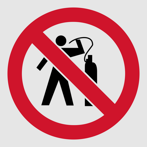 Do not use compressed air reflective safety sign (PV11REF)