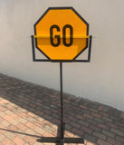 Stop - Go road sign with or without a steel stand (R1.5)