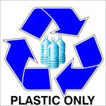 Recycle plastic only safety sign (REC002)