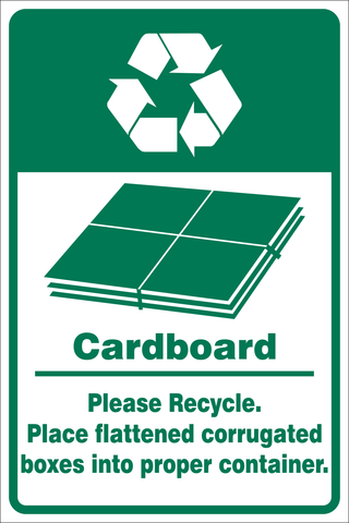 Recycle cardboard safety sign (REC012)